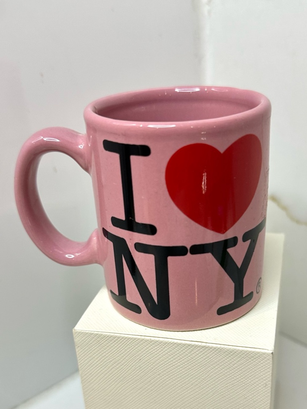 Jay Joshua I Love NY Mug Coffee Cup Yellow 12 Ounces New York Souvenir EUC